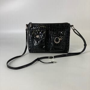 Brighton small patent leather animal print crossbody bag